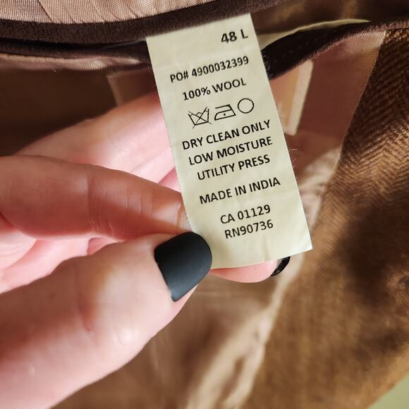 MICHAEL KORS Brown Wool Blazer with Elbow Patches, Size 48L - Picture 12 of 12